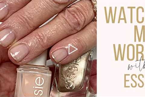 GENTLE SALON MANICURE  with Essie Mademoiselle + rose gold tips [WATCH ME WORK]