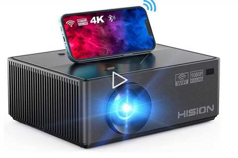 HISION WiFi Bluetooth Projector Native 1080P