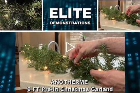 Review ANOTHERME 9 FT Pre-lit Christmas Garland Holiday Artificial Decor for Stairs Wall Door