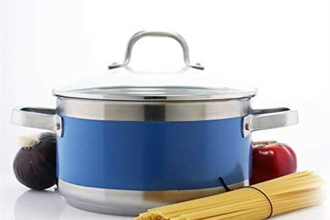 Chantal Stainless Steel Stripes Cookware, 10 Piece Set, Blue Cove