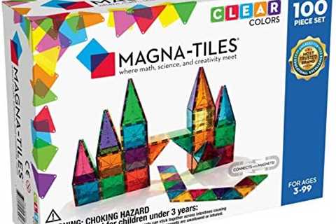 Magna-Tiles 100-Piece Clear Colors Set, The Original Magnetic Building Tiles For Creative..