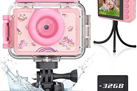 Ziegoal Kids Waterproof Camera Unicorn Christmas Birthday Gifts for Girls Age 3-12 HD Video..