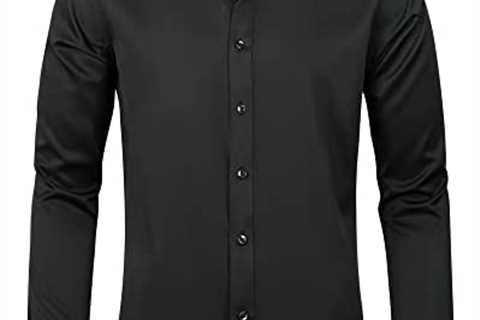 J.Ver Men’s Dress Shirts Solid Long Sleeve Stretch Wrinkle-Free Formal Shirt Business Casual Button ..