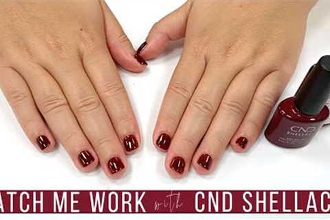 Gentle Manicure w/ CND Shellac Berry Boudoir | Watch Me Work [No Talking/Relaxing Music]