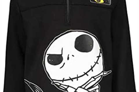 Disney Nightmare Before Christmas Jack Skellington Oogie Boogie Sally Fleece Quarter Zip Hoodie..