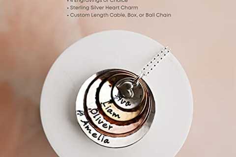 AJ’s Collection My Four Treasures Personalized Necklace with 4 Customizable Discs in Sterling..