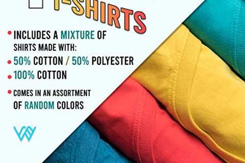 Winterlace 12 Pack Mens Cotton T Shirts, Irregulars, Bulk Short Sleeve Crew Neck Basic Undershirt..