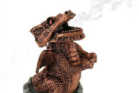 Silver/red Resin Dragon Incense Cone Holder