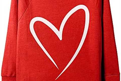 Thread Tank Simply Heart Valentine Slouchy 3/4 Sleeves Raglan Heart Valentines Day Women Sweatshirt