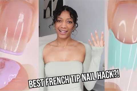 BEST FRENCH TIP NAIL HACKS?! | trying every TikTok French tip nail hack | perfect French manicure