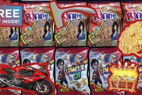 😍Amazing collection of Snacks with FREE gifts!!I got Gold Ring💍 & Bike inside snacks!! मजा आ..