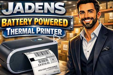Jadens Battery Powered Thermal Printer, Cordless Bluetooth, Up to 4x6 Labels, 700+ Labels per Charge